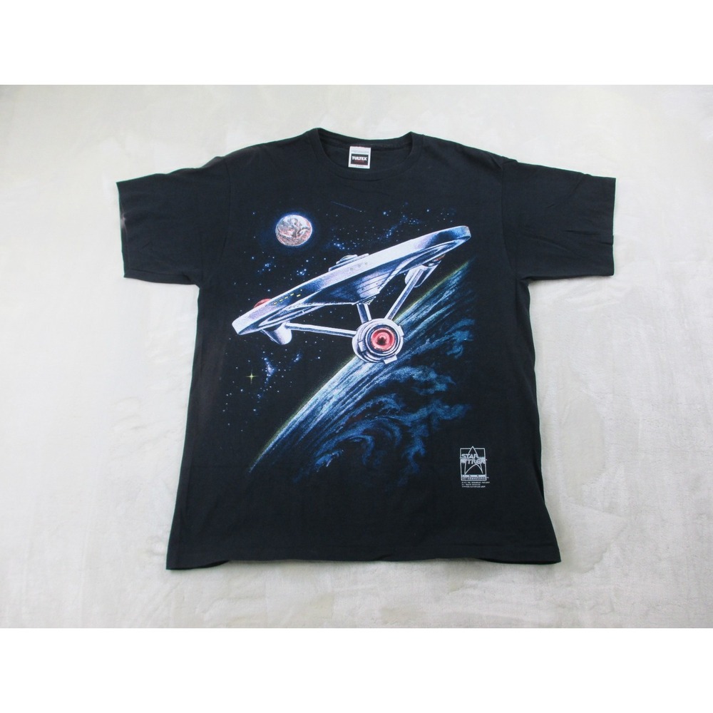 VINTAGE Star Trek Shirt Mens Extra Large Black Paramount Pictures‎ 1991*